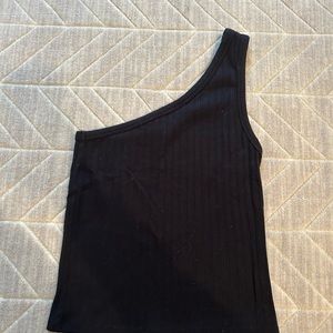 American eagle black one shoulder top